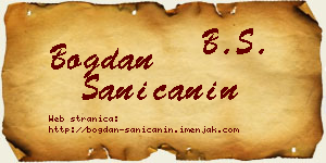 Bogdan Saničanin vizit kartica